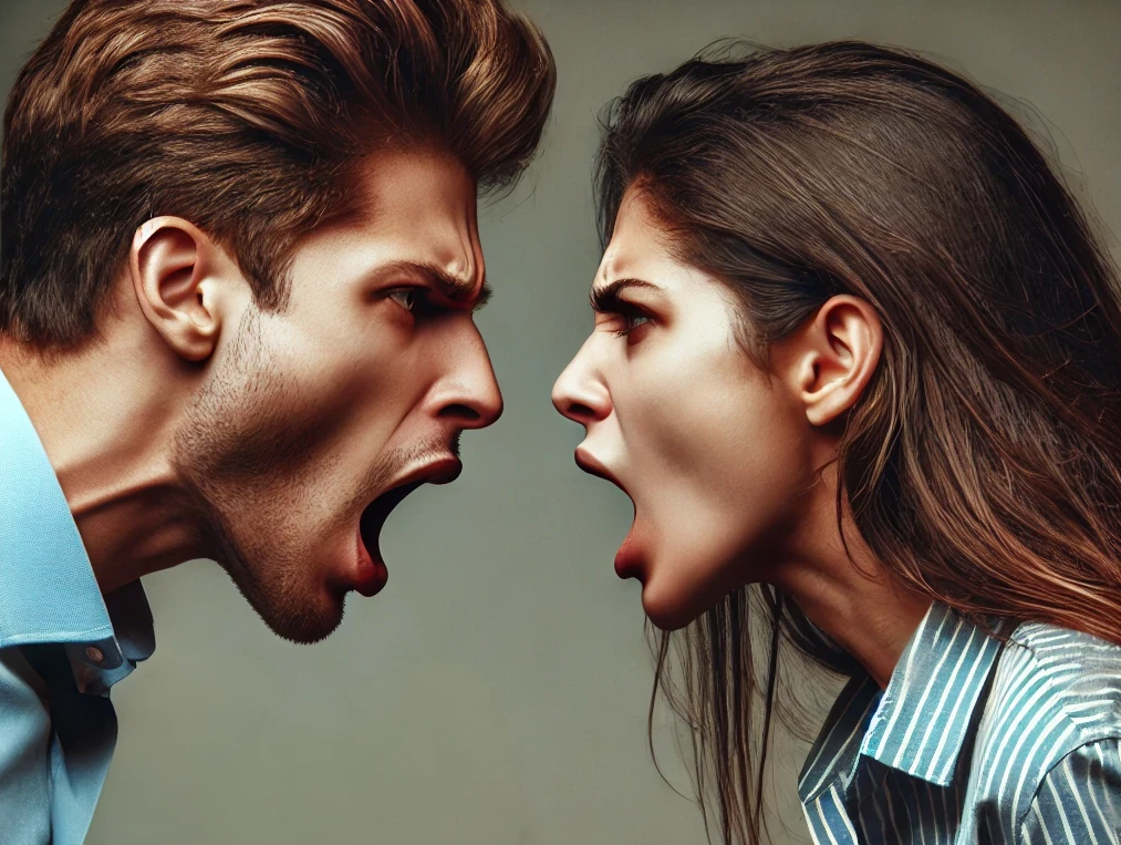 DALL·E 2024-06-24 17.14.14 - A realistic, color photograph capturing two people yelling at each other. The scene should convey strong emotions, with intense facial expressions and-1