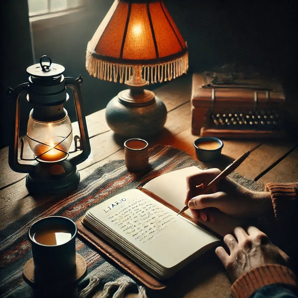 DALL·E 2025-01-04 14.56.20 - Una imagen cotidiana que represente un diario de creencias limitantes. Muestra una persona sentada en una mesa hogareña, escribiendo en un cuaderno ab DALL·E 2025-01-04 14.56.20 - Una imagen cotidiana que represente un diario de creencias limitantes. Muestra una persona sentada en una mesa hogareña, escribiendo en un cuaderno ab